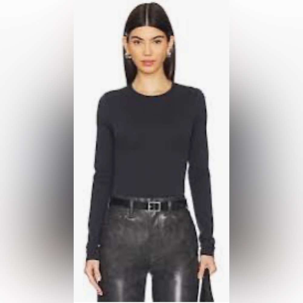 Theory Women’s Toska 100% Silk Long Sleeve Blouse Vented Sleeves Black Size L